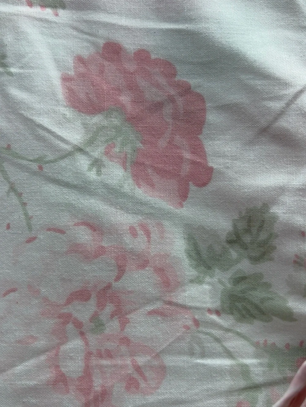 Laura Ashley Floral Cotton Percale Sheet Set in Pink and Green